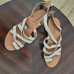 Lucky Brand Women's Tan Ankle Strap Gladiator Sandals